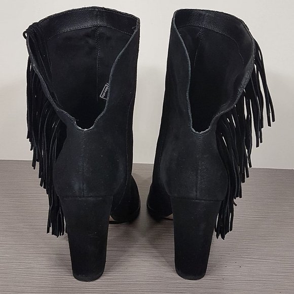 Dolce Vita Ileen Suede Fringe Boots Black Womens Size 10 - Picture 5 of 10